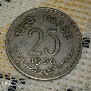 25 Round Indian Paise Coin