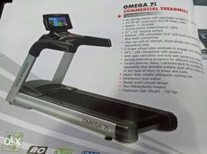 Black And Grey Omega 7i Commercial Treadmill Brochure