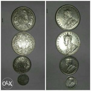 Four Piece Round Silver Coins