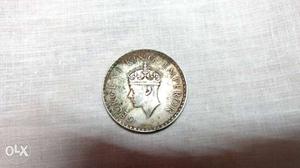 George VI King Emperor  one Rupee India coin