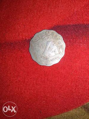 Gray Scallop Edge Coin