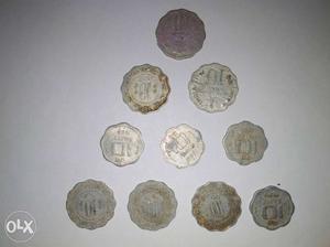 Old 10 paisa coins