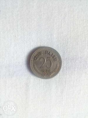 Old Indian 25 paise year 