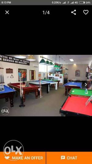 Old and new snooker table dealers and accessories