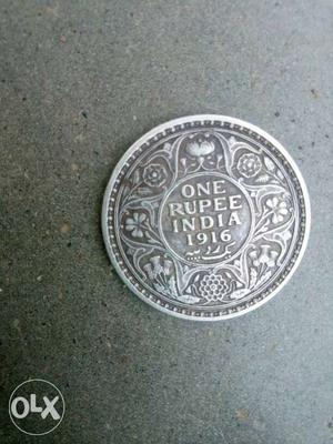 One Rupees Indian coin 