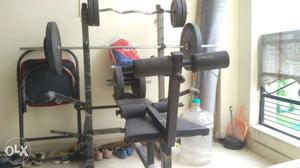 Protoner 8 in 1 gym bench with 80kg rubber weight