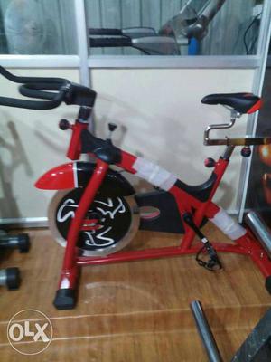 Red And Black Stationary Bike
