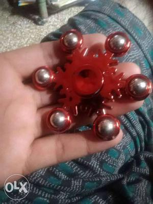 Red And Silver Hand Spinner
