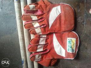 Red Field Gloves and wickets
