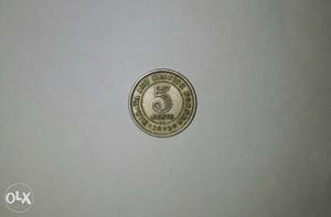Round Copper 5 Coin