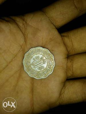  Scallop 10 Indian Paise Coin