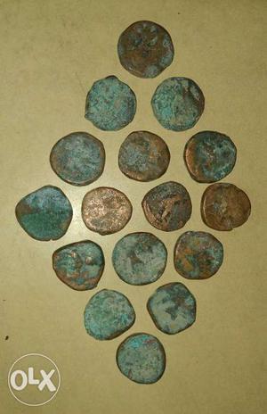 The old antic coin made of tamba metal used for