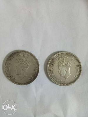 Two king George silver coin