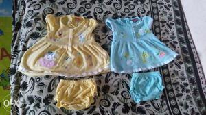 0 to 6 months baby girl frocks (both)