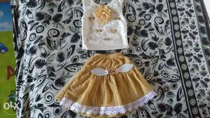 0 to 6 months baby girl skirt-top (used only once)