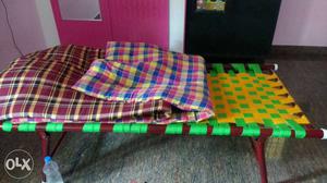 2 foldable beds and 3 cotton matresses