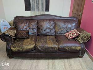 3 Seat Leather sofa. This is an used item.