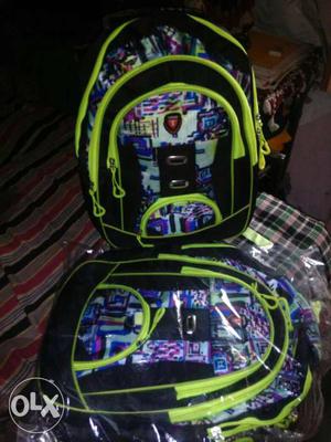 Black Green And Purple Backpack
