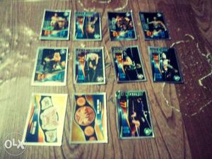 Eleven WWE Trading Cards