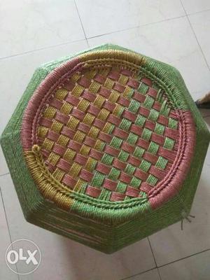 Pink And Green Knit Container
