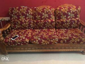 Red Floral Print Couch
