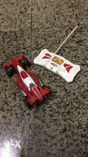 Red-and-white Plastic R/C F1 Race Car Toy
