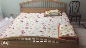 Solid wood double bed with storage. Along with