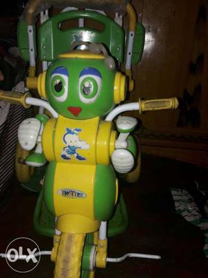 Toddler's Green And Yellow Plastic Trike