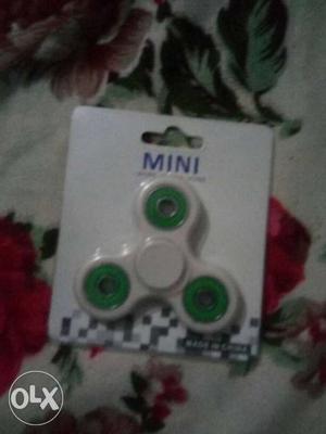 White And Green Mini 3-blade Fidget Spinner