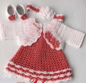 White And Red Knit Dress