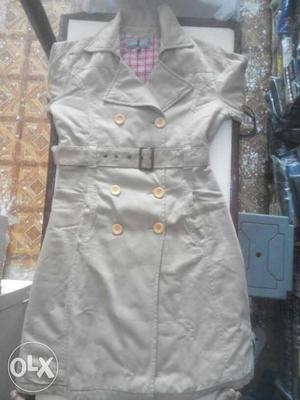 Women's Gray Double Breasted Vest