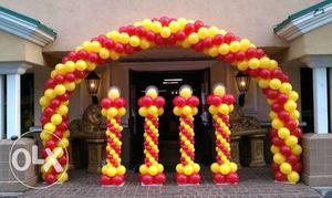 Yellow And Red Balloon Arch