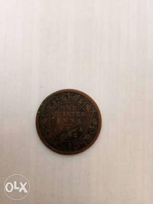 1 Quarter Anna  Coin