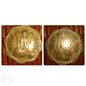 10 paise golden coin from 