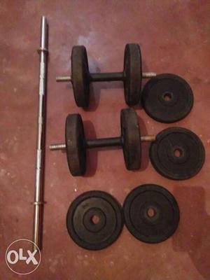 20kg rubber weight, 2dumbel bar, one 3fit rod..