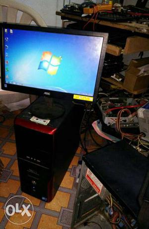 Black AOC Flat Screen Computer Monitor