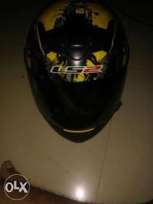 Black And Yellow LS2 Full-face Helmet