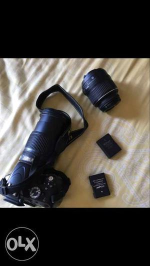 Black DSLR Camera With Zoom Lens