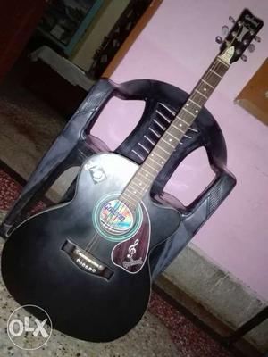 Black Single Cut Acoustic Guitar