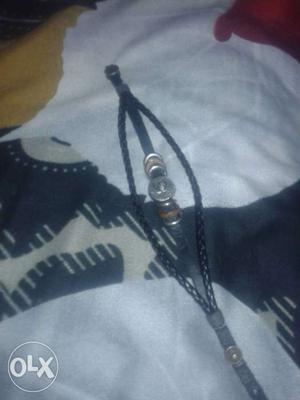 Black Woven String Bracelet