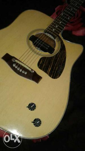 Brown Cutaway Semi Acoustic Guitar