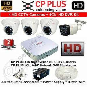 Cp Plus Enhancing Vision 4 Hd Cctv Cameras+4ch Hd Dvr Kit