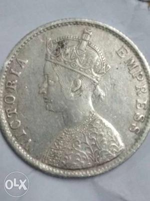 Round Silver Empress Victoria Coin