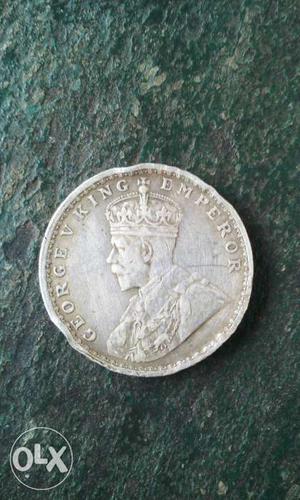 Silver George V King Emperror Coin