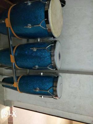 Three Blue-and-white Drums