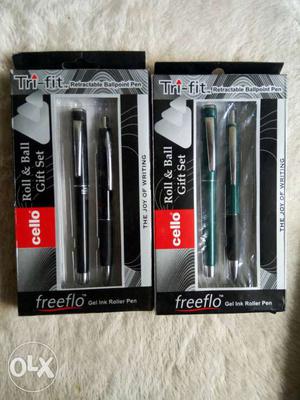 Two Black Tri-fit Fleeflo Pens In Package gift set mrp per