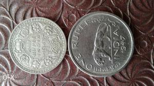 Two Indian Silver Coins