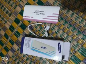 White And Pink Original Samsung Power Bank With Box