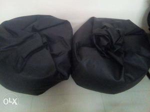 2 nos. leatherette black color bean begs