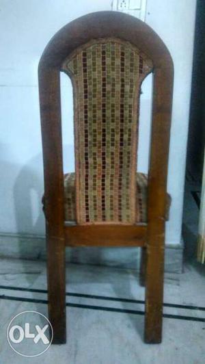 Brown teak wood 6 chairs